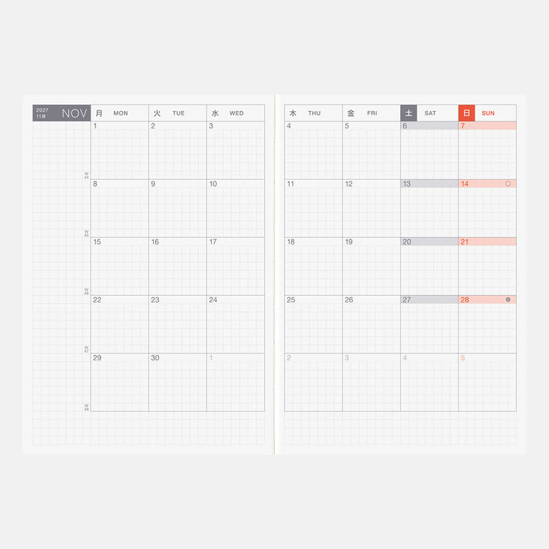 2027 Hobonichi A6 English Original Book