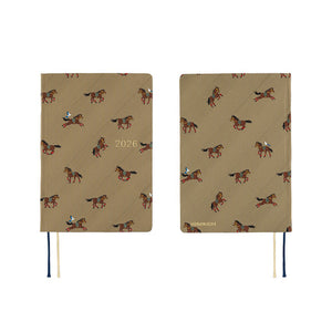 2026 Hobonichi A6 HON: Bow & Tie - Galloping Horses