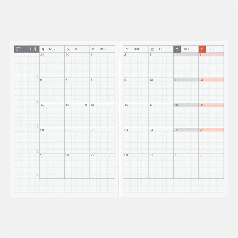 2026 Hobonichi A6 English Original Book