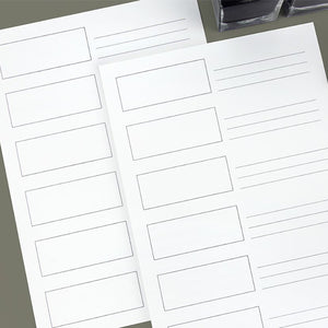 Wearingeul A5 Ink Color Swatch Paper - 6 Rectangles