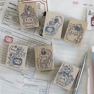 Black Milk Project Rubber Stamp - Neko Mail (M) - Ink