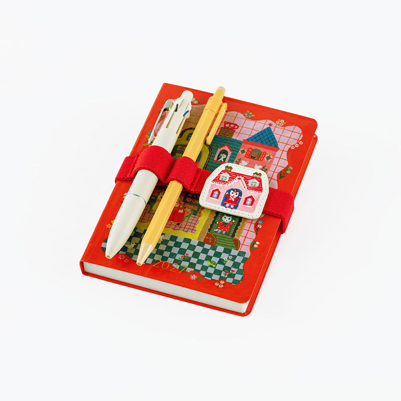 2027 Hobonichi Accessories: Yumi Kitagishi - Book Band with Charm (White Cat)