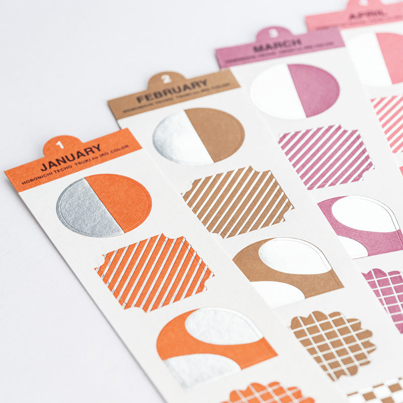 2027 Hobonichi Accessories: TSUKI no IRO - Bookmark-Style Foil-Pressed Stickers