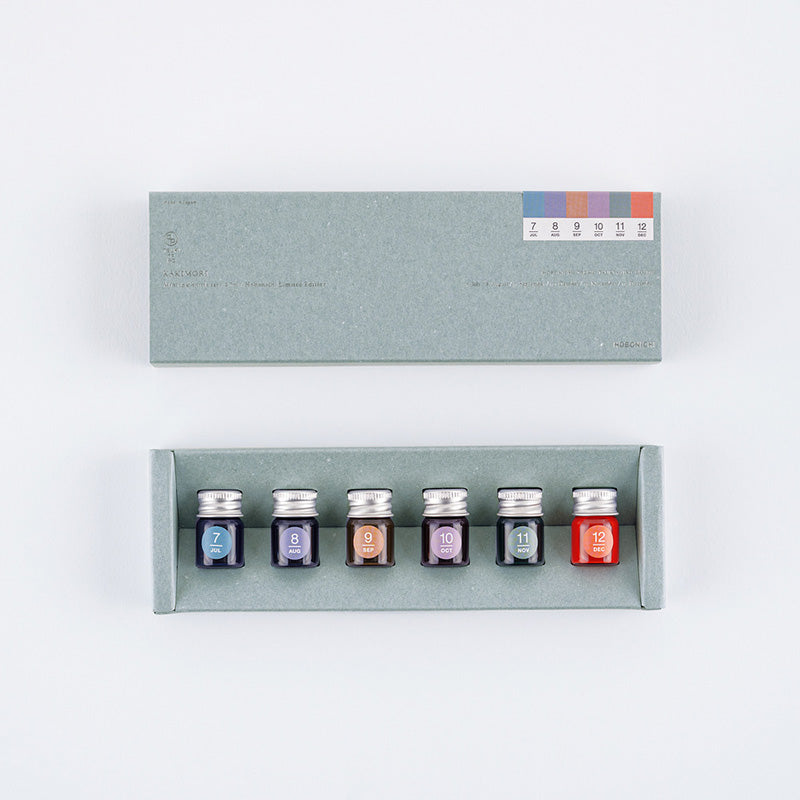2027 Hobonichi Accessories: Kakimori x TSUKI no IRO - Mini Ink Bottle Set (Jul-Dec)