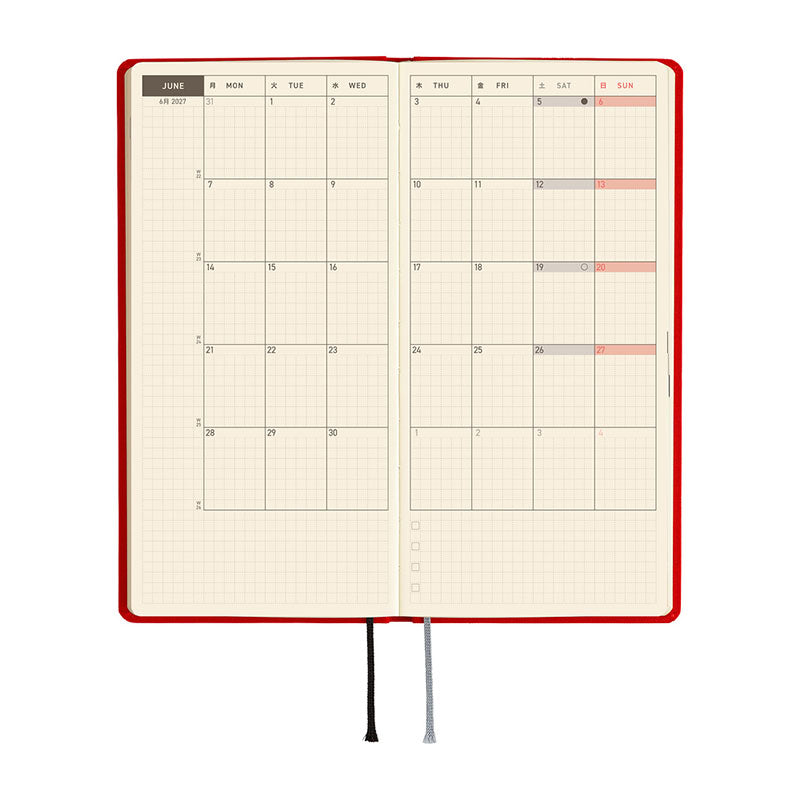 2027 Hobonichi Weeks MEGA: Colors - Poppy Red