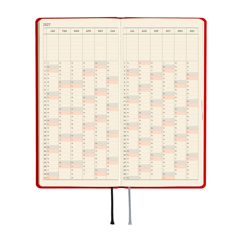 2027 Hobonichi Weeks MEGA: Colors - Poppy Red