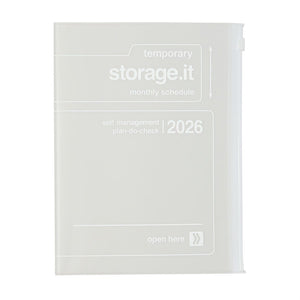 2026 Mark’s Storage.it Monthly Block A5 Planner (December Start) - White