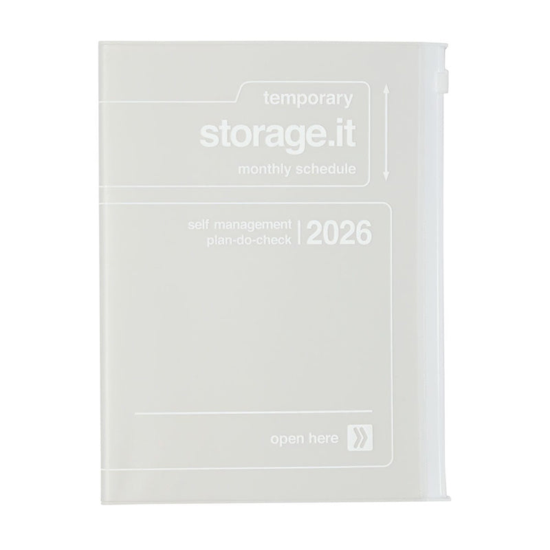 2026 Mark’s Storage.it Monthly Block A5 Planner (December Start) - White