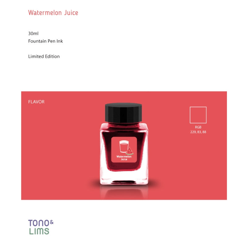 Tono & Lims Fountain Pen Ink - Watermelon Juice