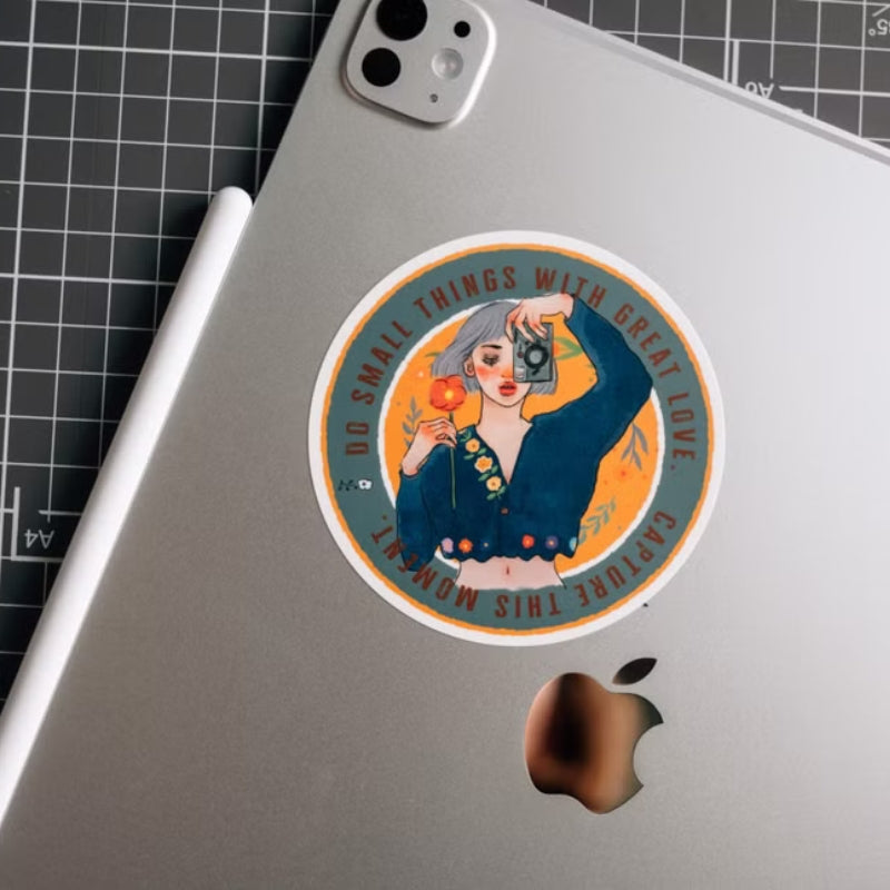 La Dolce Vita Travel Agency Outdoor Waterproof Sticker - Photography Girl