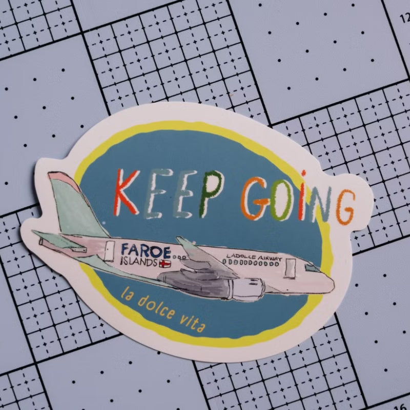 La Dolce Vita Travel Agency Outdoor Waterproof Sticker - Keep Going (Airplane)