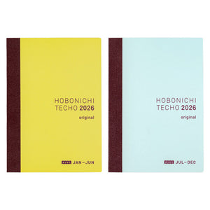 2026 Hobonichi A6 Japanese Original Avec Books (6-Month x 2)