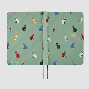IN STOCK: 2024 Hobonichi A6 HON - Bow & Tie: Cats & Me JPN