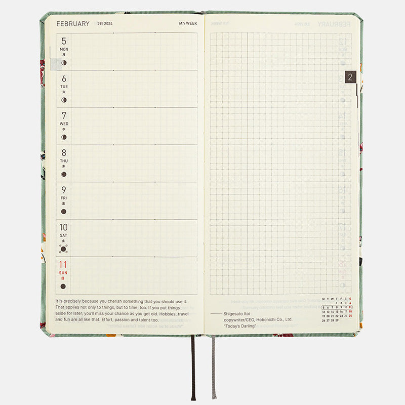 Late OCT Pre Order: 2024 Hobonichi Weeks - Bow & Tie: Cats & Me English