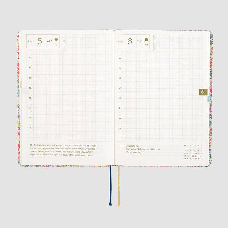 2024 Hobonichi A6 HON - Liberty Fabrics: Emma and Georgina JPN