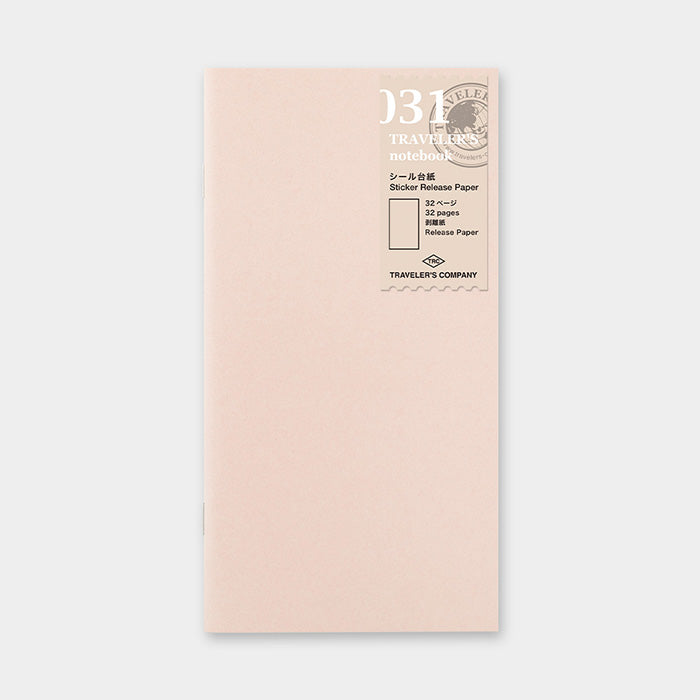 Traveler's Notebook Refill 031 - Regular Size - Sticker Release Paper