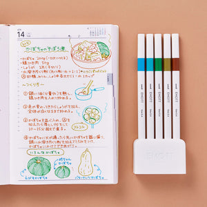 Uni EMOTT Ever Fine Fineliner Pen - 0.4mm - 5 Pen Set No. 4 Island Color