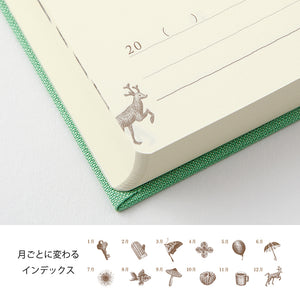 Midori Limited Edition Undated 3-Year Diary Gate - Mini Green