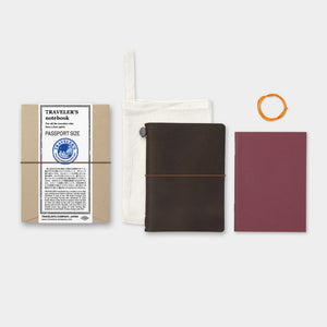 Traveler's Notebook Tea (Brown) - Passport Size - Leather Journal Notebook Kit