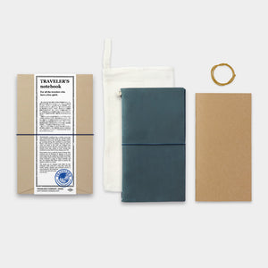 Traveler's Notebook Blue - Regular Size - Leather Journal Notebook Kit