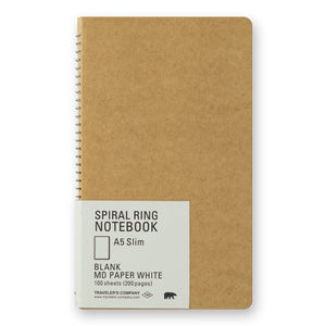 Midori Traveler's Company TRC Spiral Ring Notebook - A5 Slim - Blank White