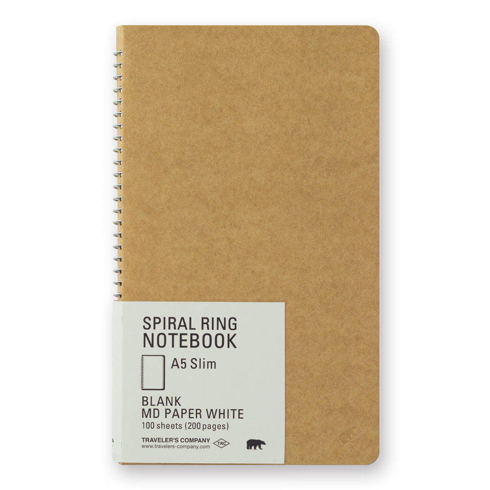 Midori Traveler's Company TRC Spiral Ring Notebook - A5 Slim - Blank White