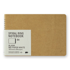 Midori Traveler's Company TRC Spiral Ring Notebook - B6 Slim - Blank White
