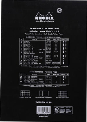 Rhodia Staplebound Notepad Black - No. 18 A4 - Dot Grid DotPad