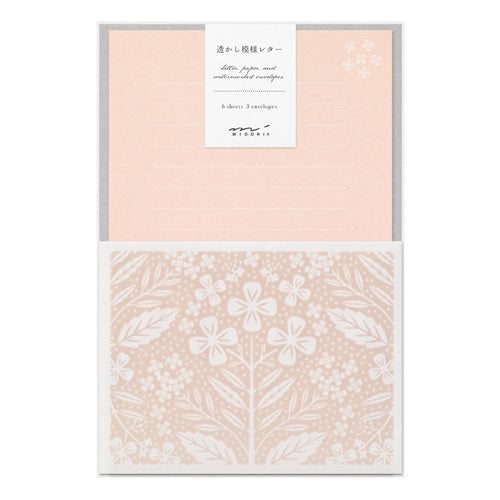 Midori Letter Set - 499 Watermark Flower Pink