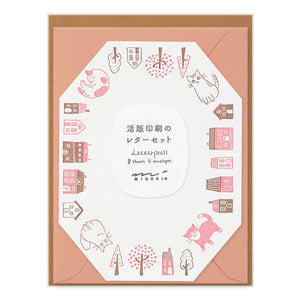 Midori Letter Set - 493 Letterpress Die-cut Cat