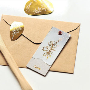 MU Print On Sticker Gold Foil Transfer - 001 - Golden Flower
