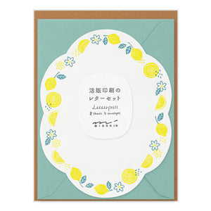 Midori Letter Set - 492 Letterpress Die-cut Lemon