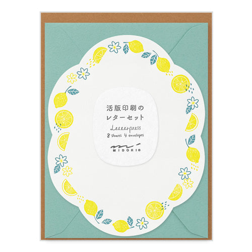Midori Letter Set - 492 Letterpress Die-cut Lemon