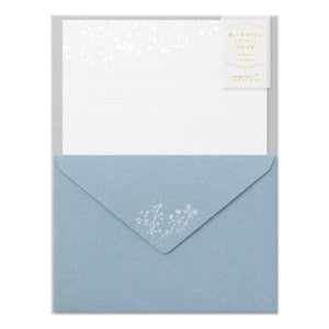 Midori Letter Set 508 Foil-stamped Envelopes Baby’s Breath