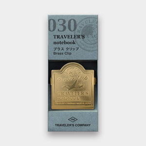 Traveler's Notebook Refill 030 - Accessories - Brass Clip Airplane Pattern