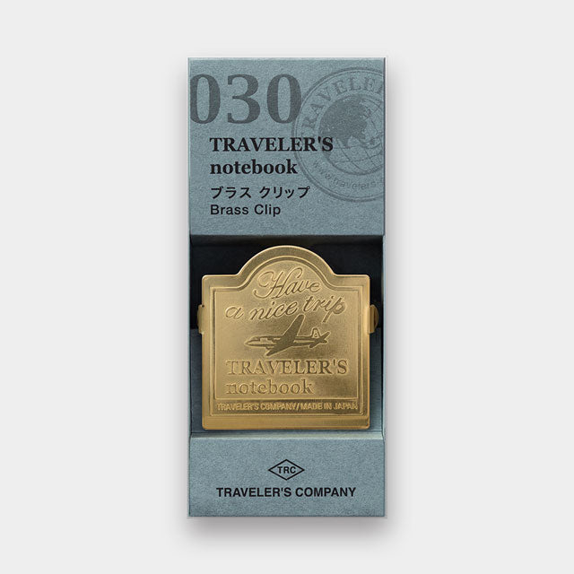 Traveler's Notebook Refill 030 - Accessories - Brass Clip Airplane Pattern