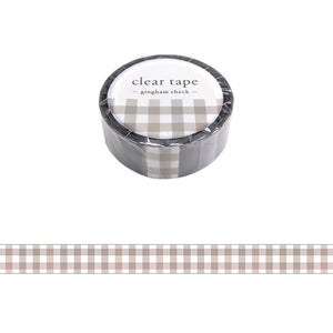 Mind Wave Clear Tape - 15mm Gingham Check