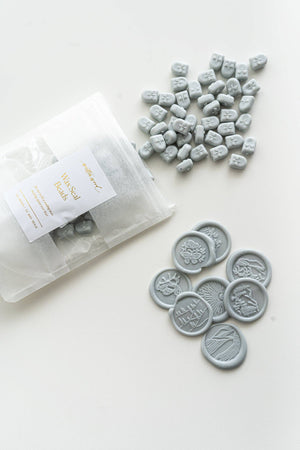 Written Word Calligraphy - Pale Gray Wax Beads for Wax Seals