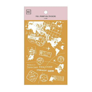 MU Print On Sticker Gold Foil Transfer - 006 - Tibetan gold postmark