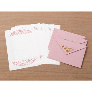 Midori Letter Set 506 Foil-stamped Envelopes Flowers