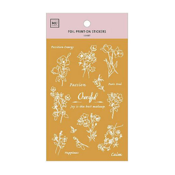 MU Print On Sticker Gold Foil Transfer - 001 - Golden Flower