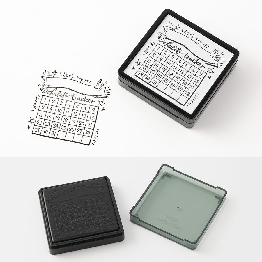Midori Pre-Inked Paintable Stamp - Habit Tracker