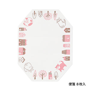 Midori Letter Set - 493 Letterpress Die-cut Cat