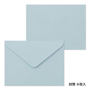 Midori Letter Set - 490 Letterpress Die-cut Wreath Blue