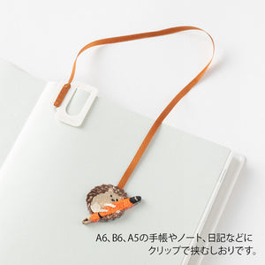 Midori Embroidered Bookmark - Hedgehog