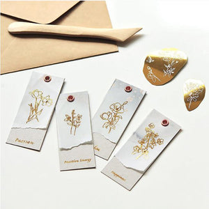 MU Print On Sticker Gold Foil Transfer - 001 - Golden Flower