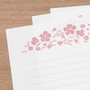 Midori Letter Set 506 Foil-stamped Envelopes Flowers