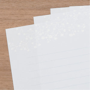 Midori Letter Set 508 Foil-stamped Envelopes Baby’s Breath