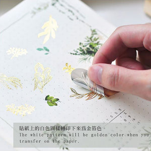 MU Print On Sticker Gold Foil Transfer - 001 - Golden Flower