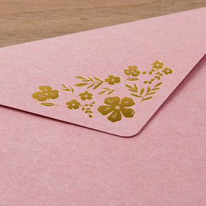 Midori Letter Set 506 Foil-stamped Envelopes Flowers